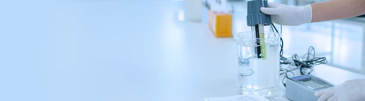 Water testing in laboratory.